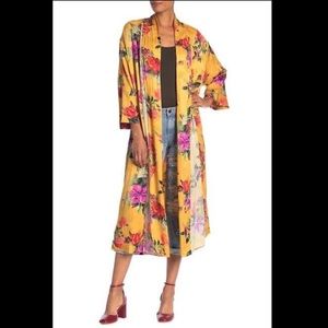 alice + olivia kimono duster floral yellow lounge